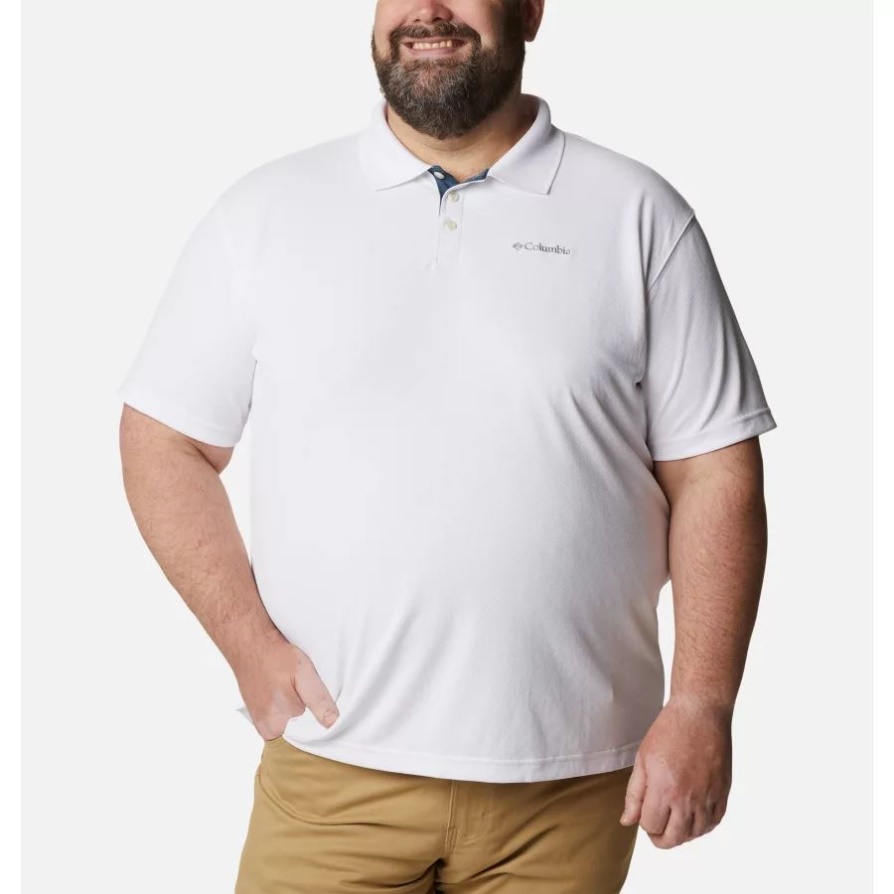 חולצת פולו לגברים, לבנה גדולה, קולומביה