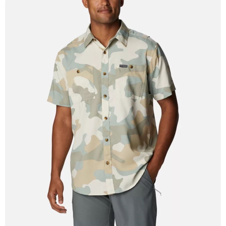 חולצה ארוגה מודפסת עם שרוולים קצרים של Niagara Mod Camo Columbia