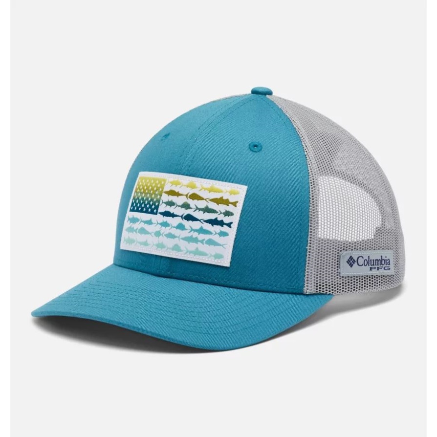 Pfg Fish Flag Mesh Snapback כתר גבוה קולומביה עמוק ימי/אפור קריר