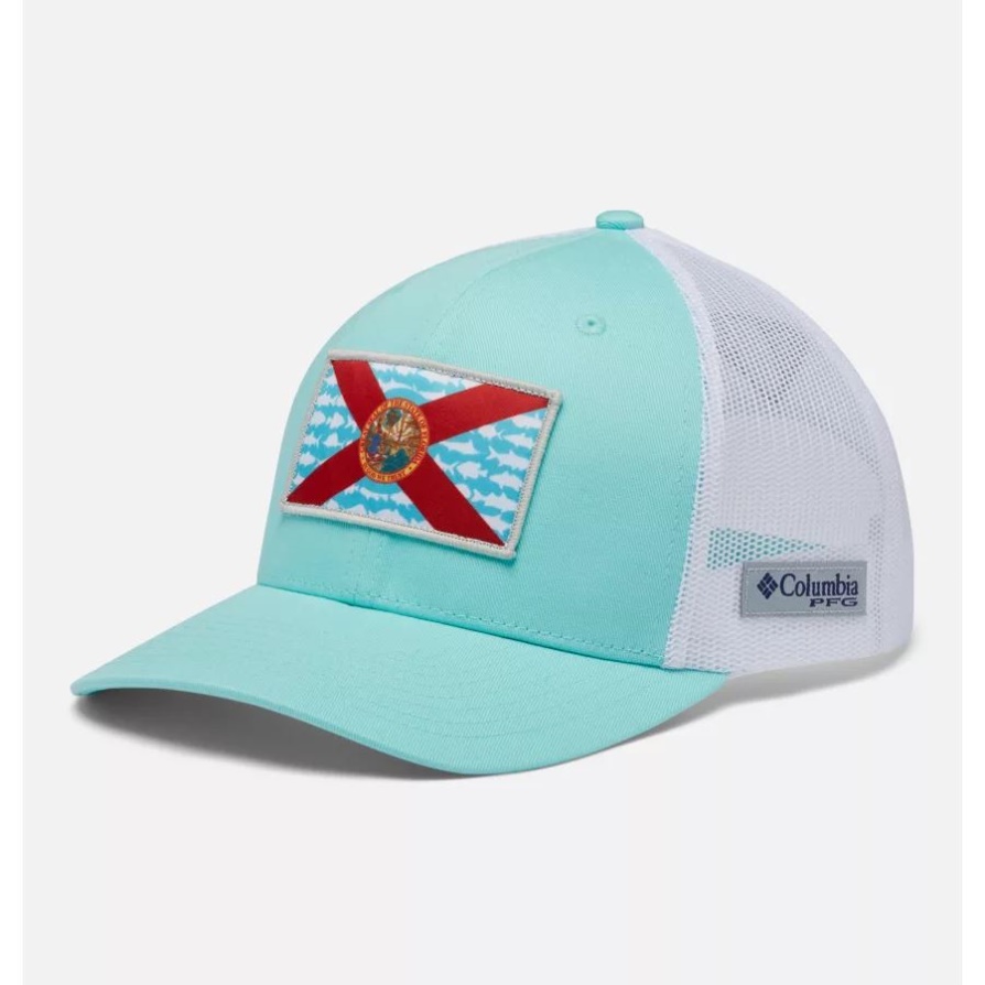 Pfg Fish Flag Mesh Snapback High Crown Columbia Gulf Stream/דגל פלורידה