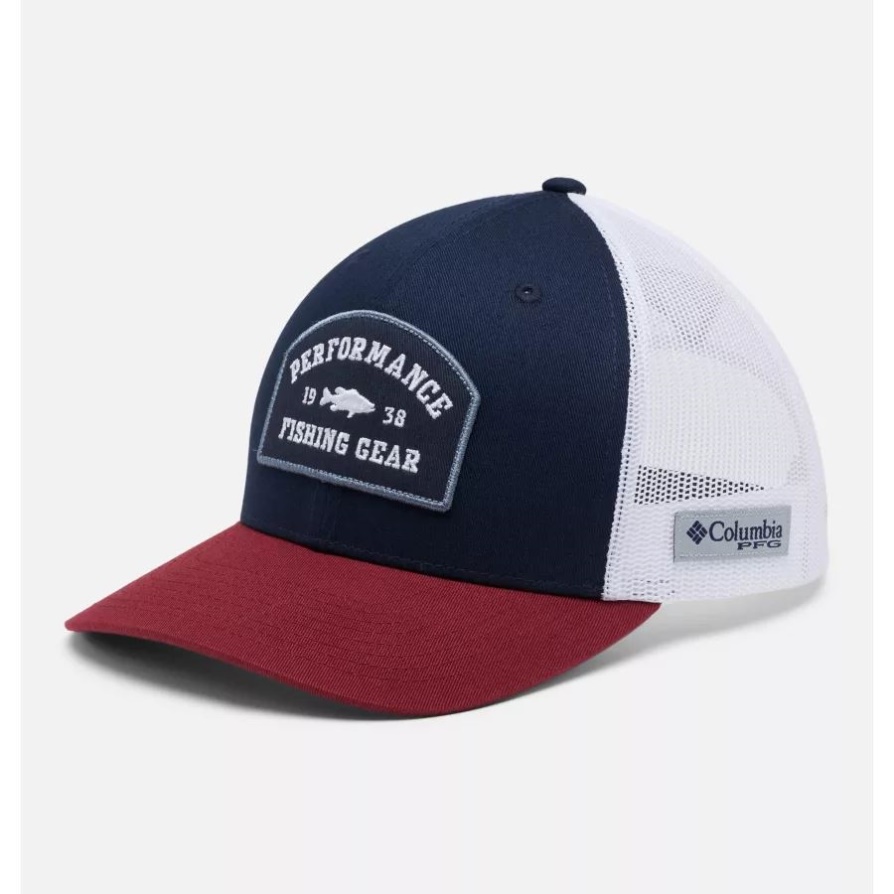Pfg Patch Mesh Snapback כתר גבוה קולומביה קולג'י חיל הים/ג'ספר אדום/באס פאץ'