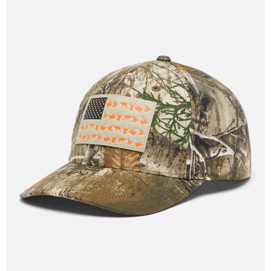 Phg Game Flag 110 כובע הצמד לאחור אמצע כתר קולומביה Realtree Edge