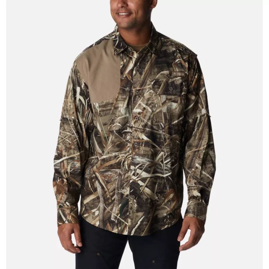 חולצת ירי של Realtree Max5/flax Columbia גברים Phg Blood And Guts