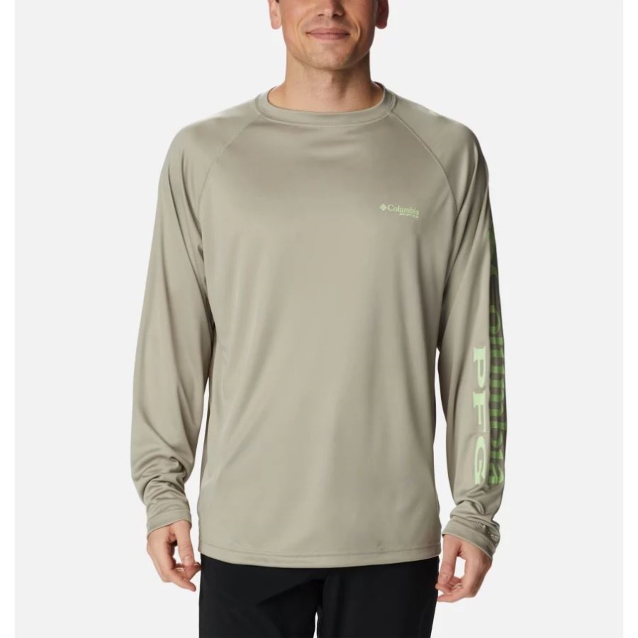 Safari/key West Logo Columbia Pfg טרמינל Tackle לגברים חולצה עם שרוולים ארוכים