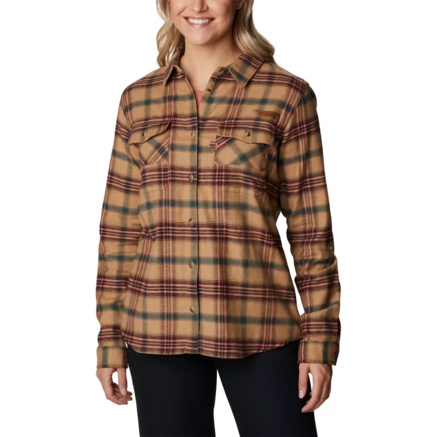 Sahara/buckshot Tartan Women's Phg Roughtail Field Flannel Ii Columbia