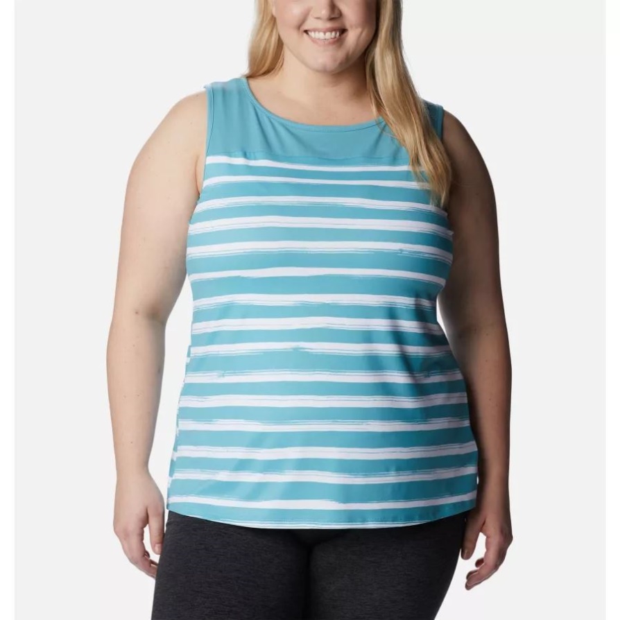 Sea ​​wave Brush Stripe Columbia Women's Chill River Tank Plus Size