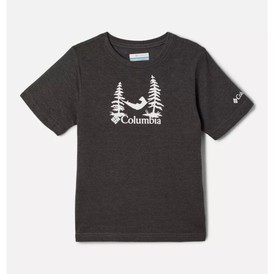 כריש Hthr/snoozin Graphic Columbia Boys' Valley Creek חולצת טריקו גרפית עם שרוולים קצרים