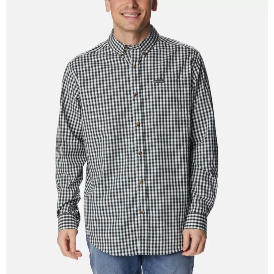 שרוול ארוך חולצה לגברים של Spruce Gingham, Rapid Rivers II