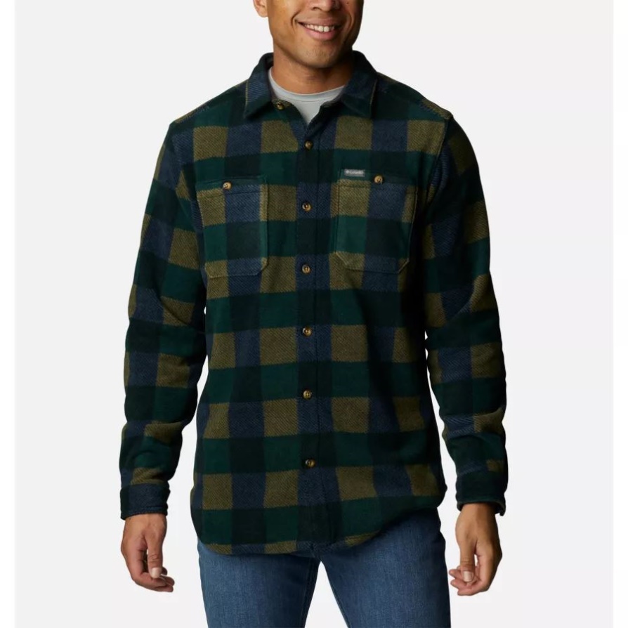 ספרuce Multi Check Columbia גברים פליס אקדח התלקחות מעל חולצה