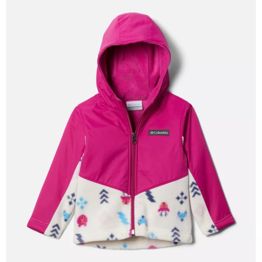 פעוט Steens Mt Overlay Hoodie קולומביה גיר יערות/פוקסיה פראית