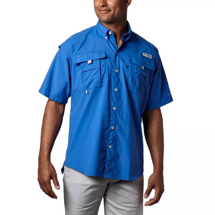 חולצה כחולה חיה קולומביה גברים Pfg Bahama Ii שרוולים קצרים גבוהים