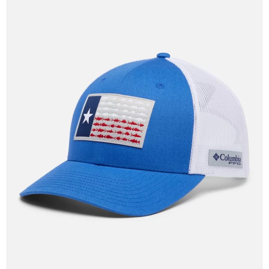 כחול חי/דגל טקסס Pfg Fish Flag Mesh Snapback אמצע כתר קולומביה