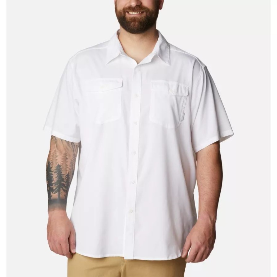 חולצה מוצקה לגברים, Utilizer Ii עם שרוולים קצרים, גדולה קולומביה