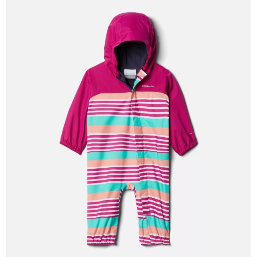 Wild Fuchsia Milo Stripe/Wild Fuchsia Baby Critter Jitters II חליפת גשם קולומביה