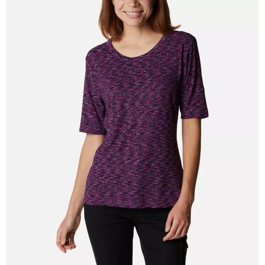 חולצה עם שרוולים קצרים של סטנלי פארק, Wild Fuchsia Spacedye Columbia
