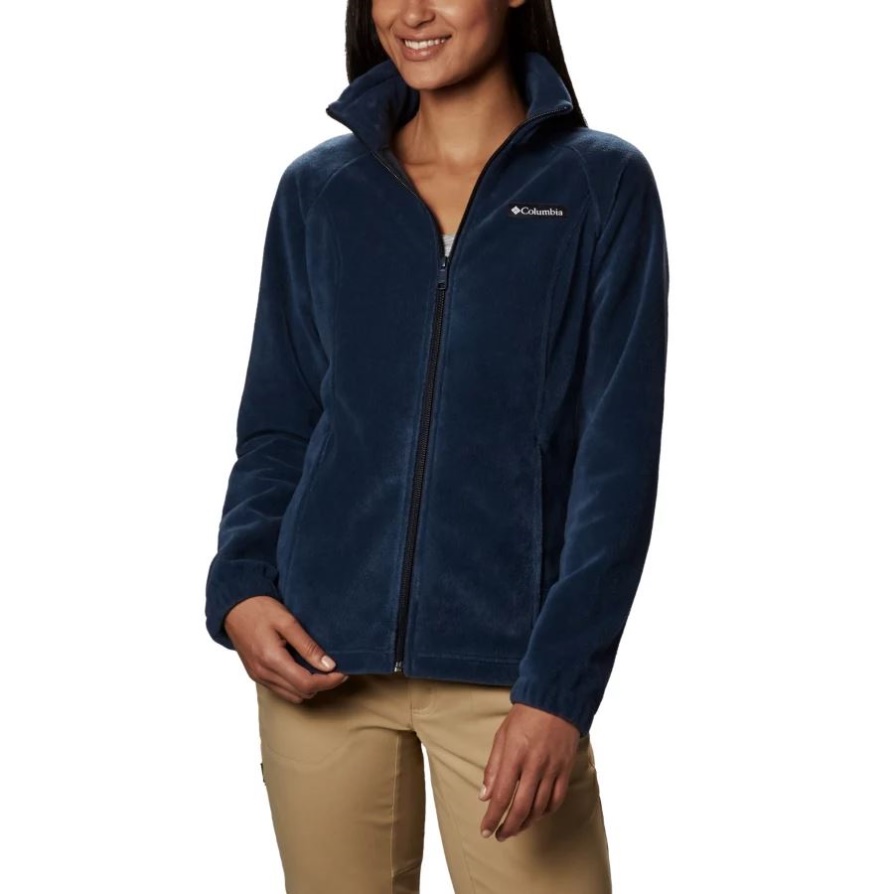 קפיצי בנטון לנשים מלא רוכסן פליס Petite Columbia Navy Columbia