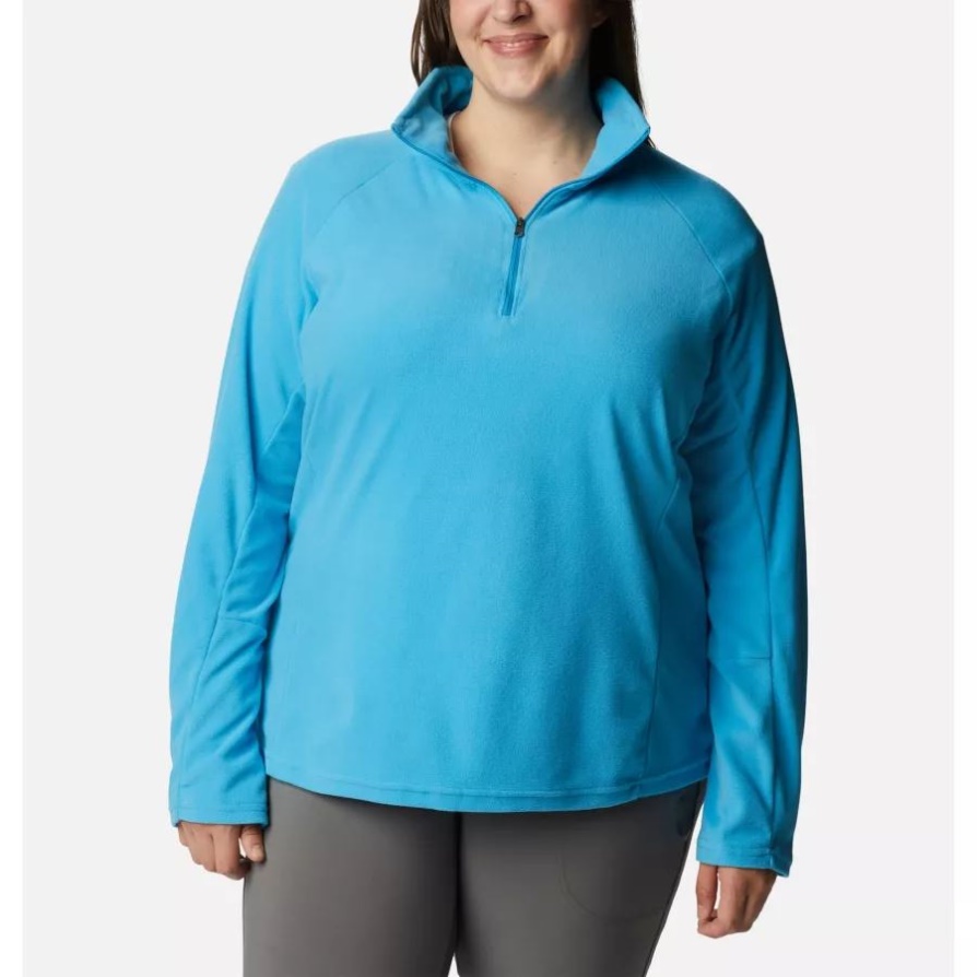 נשים Glacial Iv 1/2 Zip Plus Size Blue Chill Columbia