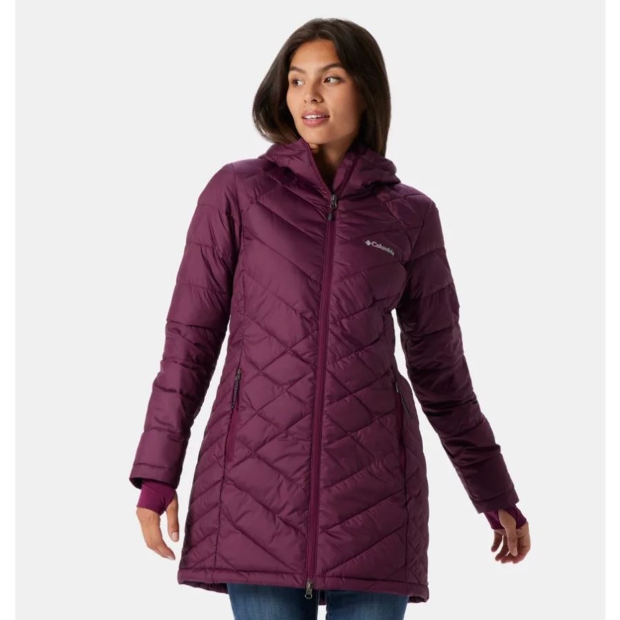 מעיל קפוצ'ון ארוך שמיימי לנשים, Columbia Marionberry