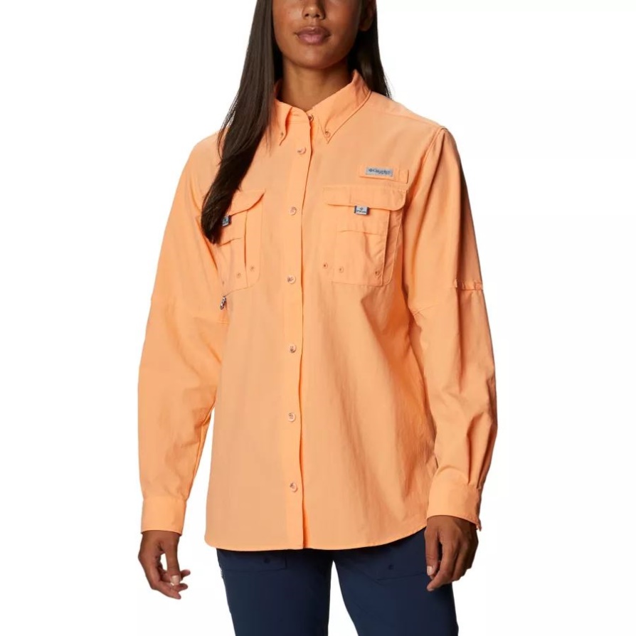חולצת שרוולים ארוכים של בהמה Pfg לנשים בהירה Nectar Columbia