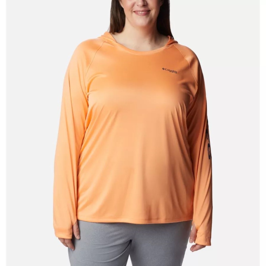 קפוצ'ון קפוצ'ון Pfg Tidal Tee לנשים בגודל בהיר נקטר/קרבון לוגו קולומביה