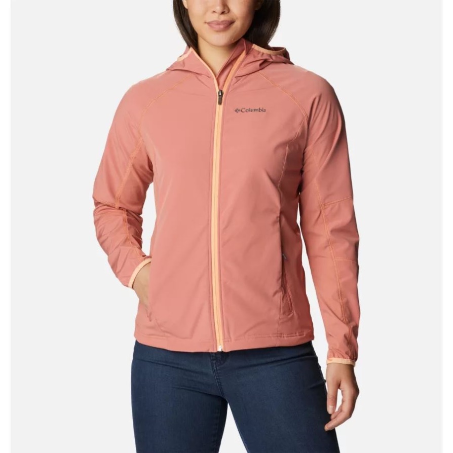 ז'קט קפוצ'ון מתוק כמו Softshell לנשים כהה קורל קולומביה