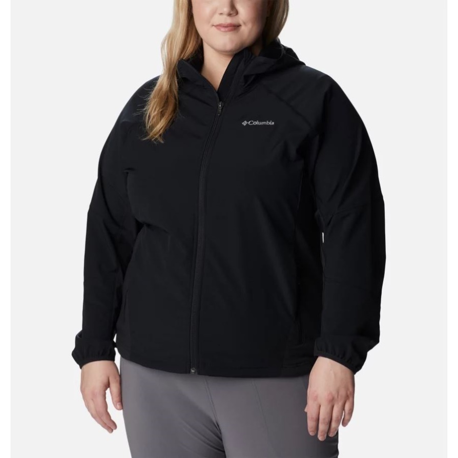 ז'קט קפוצ'ון מתוק כמו Softshell נשים במידות גדולות שחור קולומביה