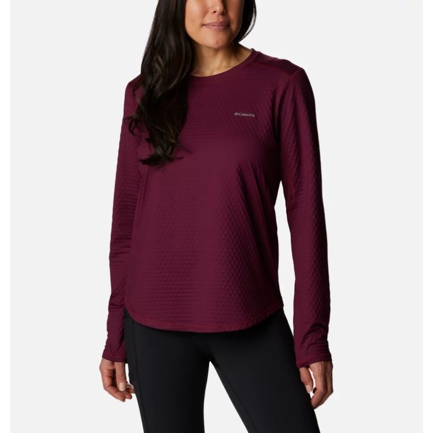 נשים W Bliss Ascent חולצת טריקו טכנית עם שרוול ארוך, Columbia Marionberry